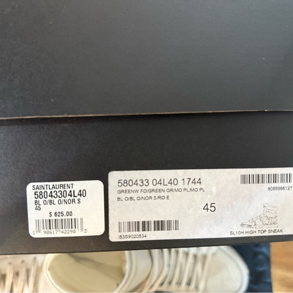 “Dirty” Saint Laurent High Top Sneaker Sz 45 (US 12) - Picture 6 of 6